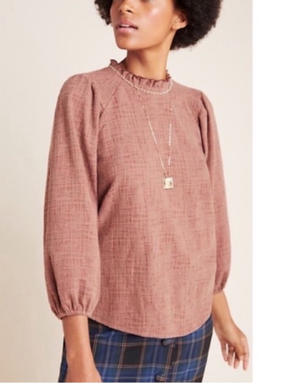 Anthropologie fall top,
Jasia Brown Balloon Sleeve Top, XS